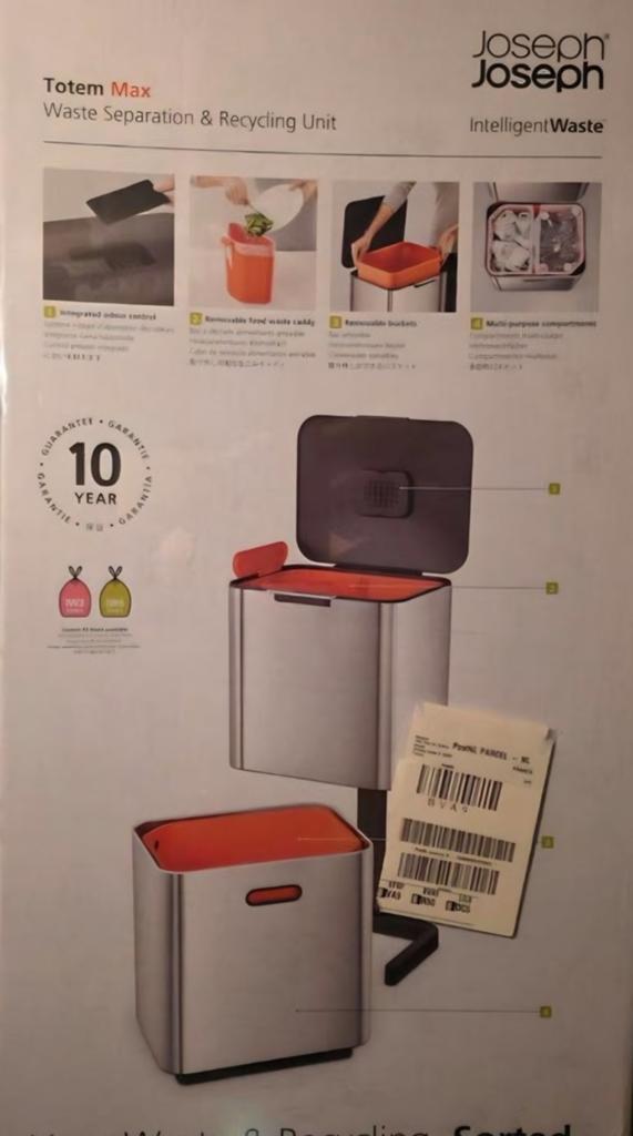 Joseph Joseph Totem Max Afvalscheiding & Recycling Unit 60 l, Huis en Inrichting, Woonaccessoires | Prullenbakken, Ophalen, Nieuw