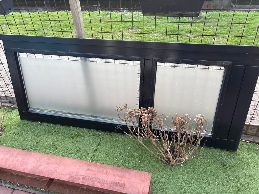 Houten openslaande deur met meerpuntssluiting, Doe-het-zelf en Verbouw, Deuren en Horren, Gebruikt, Buitendeur, 200 tot 215 cm
