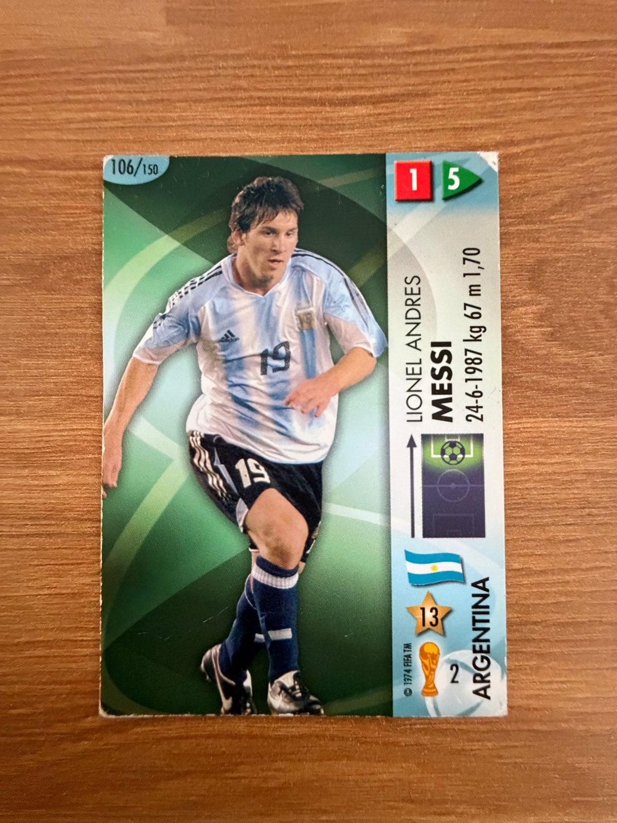 Lionel Messi Panini WK 2006 #106/150 - Vroege Messi kaart, Ophalen of Verzenden, Gebruikt, Buitenlandse clubs, Spelerskaart