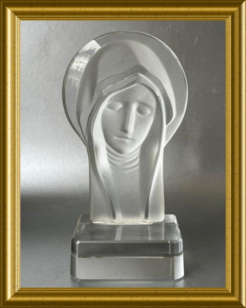 Mooie glazen Maria buste, frosted glas, Ophalen of Verzenden