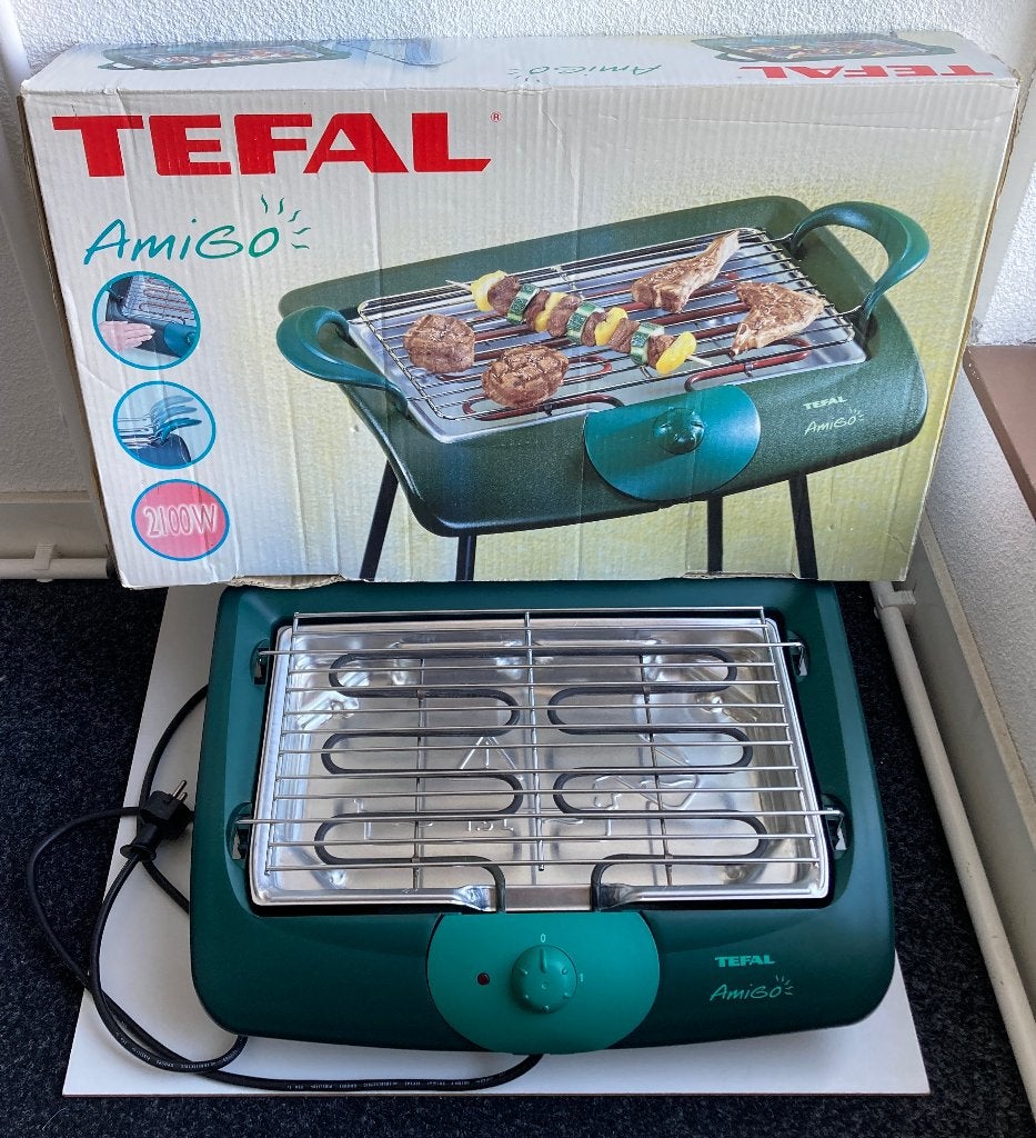 Tefal Elektrische BBQ / barbecue (Amigo, 2100W, op poten), Tuin en Terras, Elektrische barbecues, Ophalen, Zo goed als nieuw, Tefal