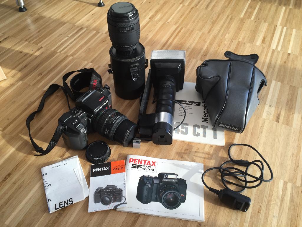 Pentax SFX-n spiegelreflex analoog 28-80 70-200, flitser etc, Ophalen, Gebruikt, Spiegelreflex, Pentax