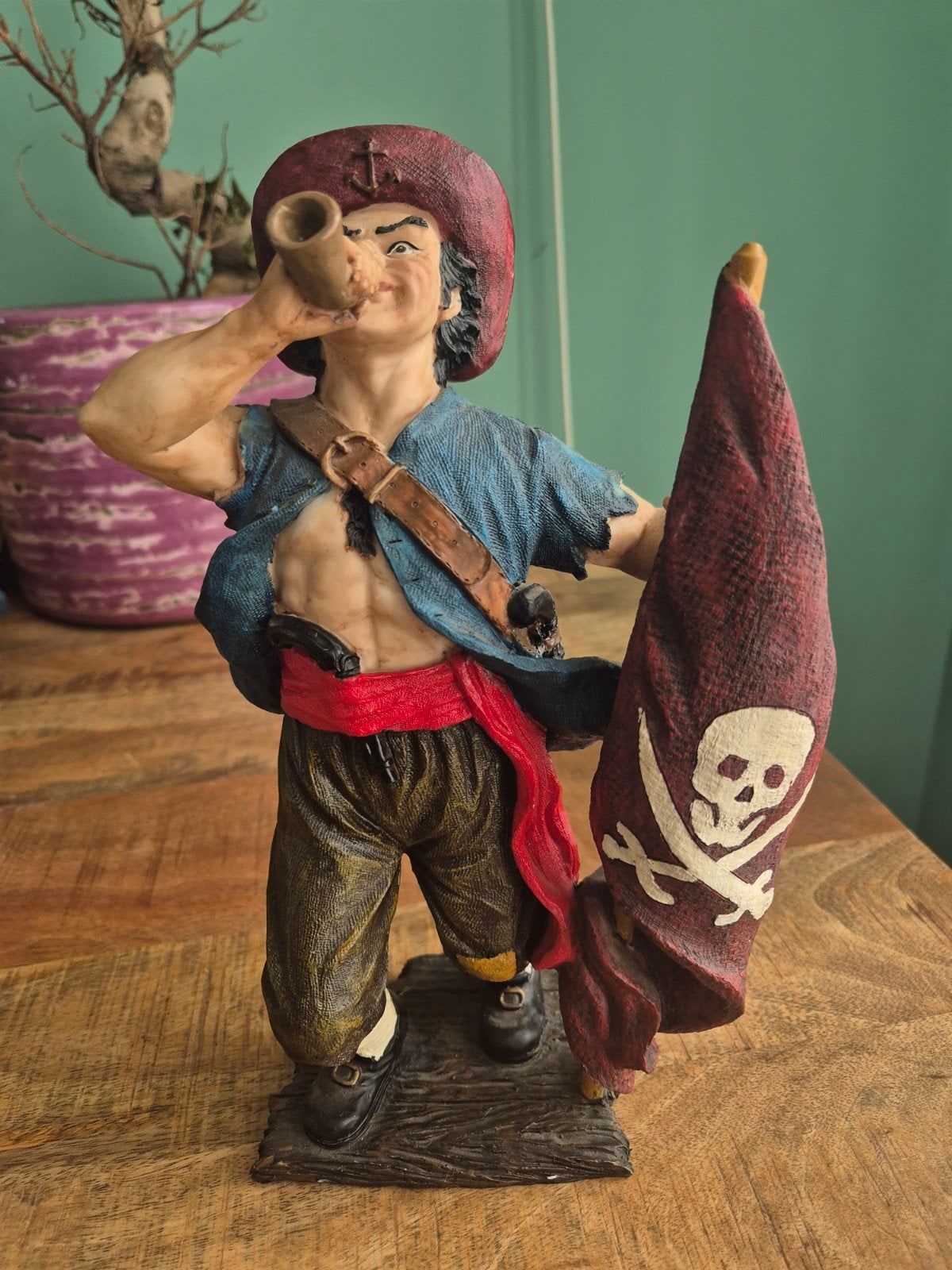 Set van 2 piratenbeelden - Decoratieve figuren, Ophalen of Verzenden