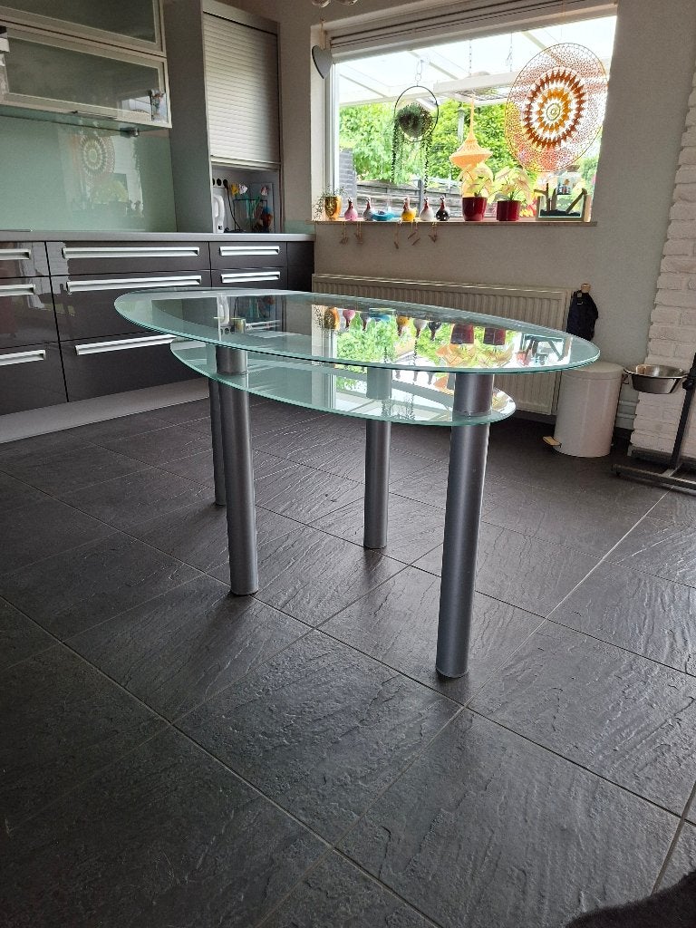 Eettafel, Huis en Inrichting, Tafels | Eettafels, Ophalen, 50 tot 100 cm, 150 tot 200 cm, Ovaal