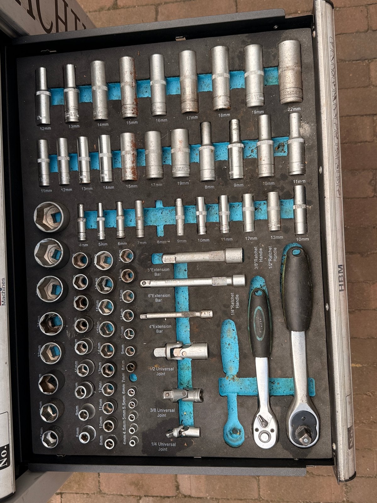 HBM Machines Gereedschapswagen met uitgebreide set, Doe-het-zelf en Verbouw, Gereedschap | Handgereedschap, Ophalen, Gebruikt