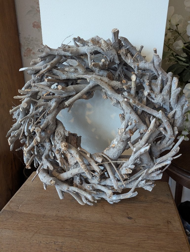 Decoratieve Houten Krans - Doorsnee 40 cm, Ophalen of Verzenden