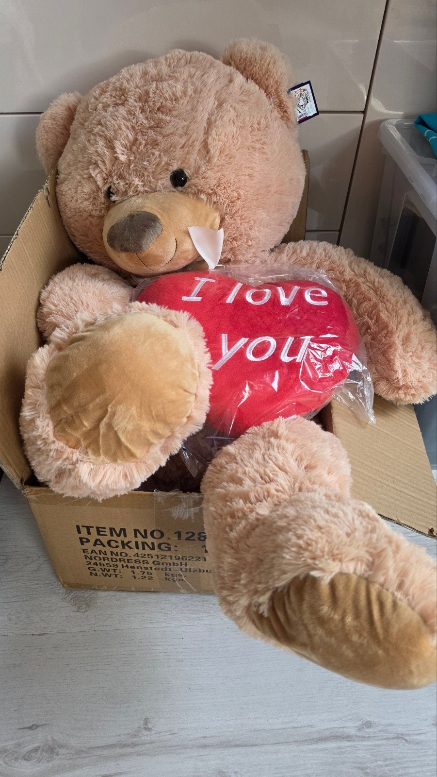 nieuwe teddy beer met hartjes knuffel, Ophalen, Stoffen beer, Overige merken