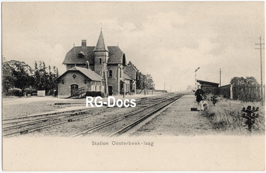 Ansichtkaart Briefkaart Trein Station Oosterbeek laag ca1910, Ophalen of Verzenden, Voor 1920, Gelopen, Gelderland