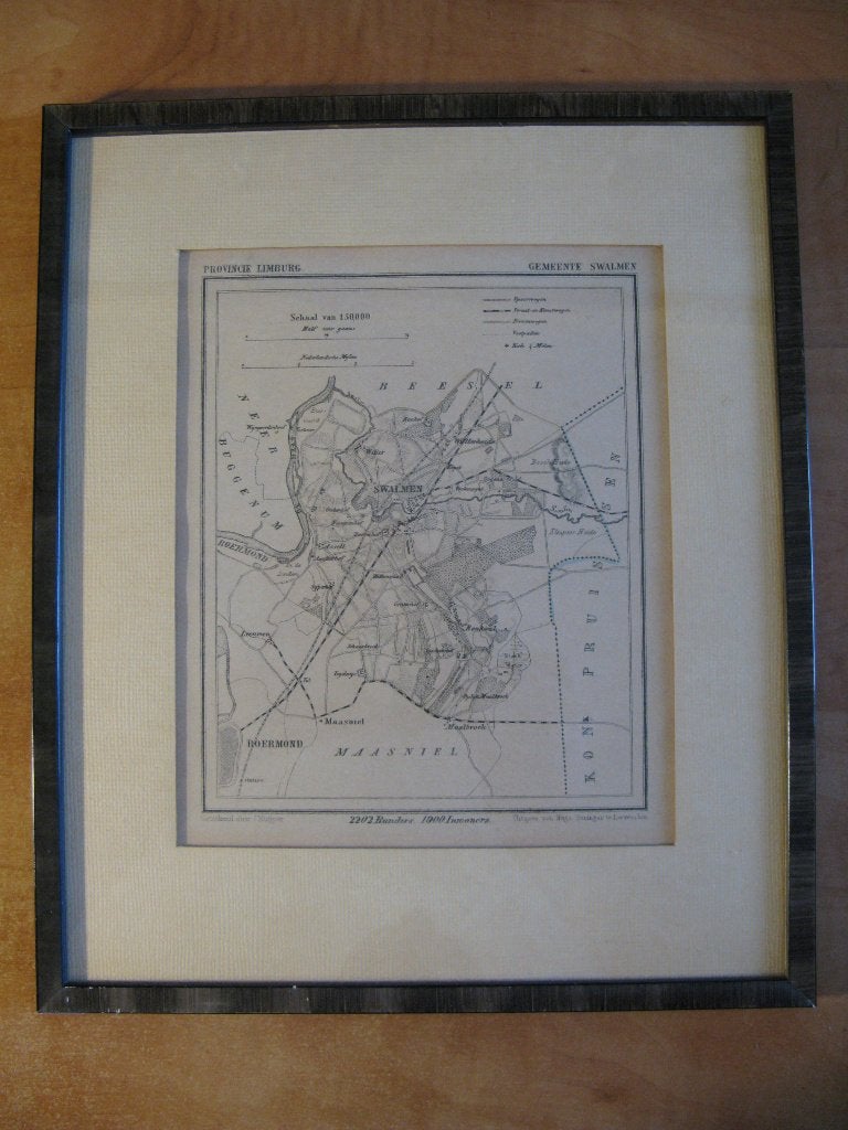 origineel Kuyperkaartje Swalmen bij Roermond ca. 1866, Boeken, Gelezen, Ophalen of Verzenden, Landkaart, Jacob Kuyper