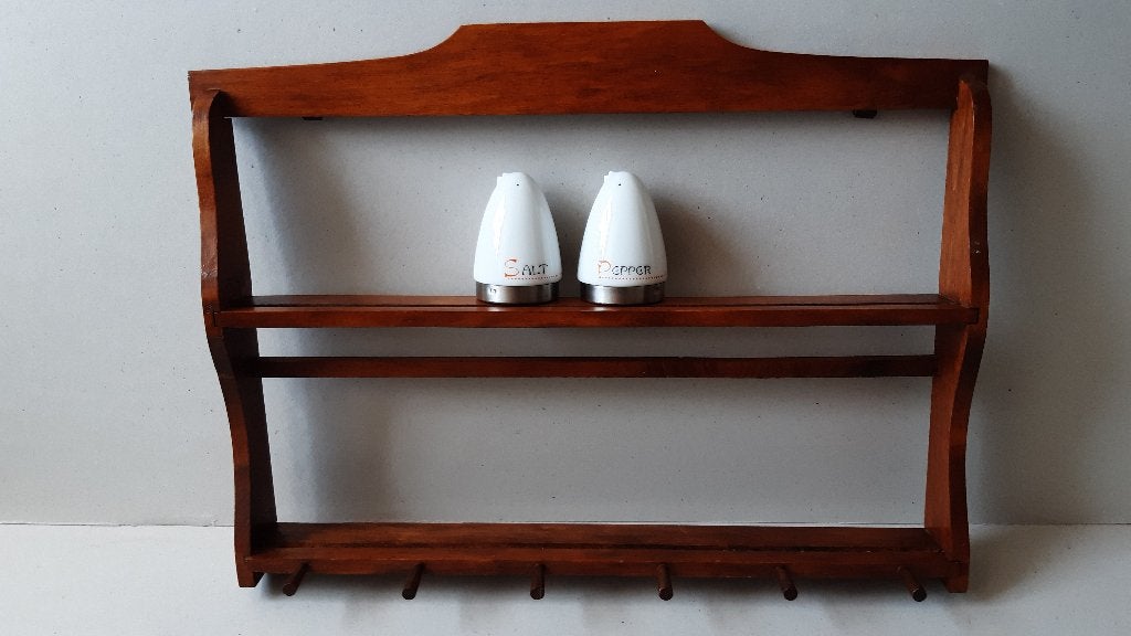 Houten keukenrek. Voor bordjes/kruiden.Brocante., Ophalen of Verzenden