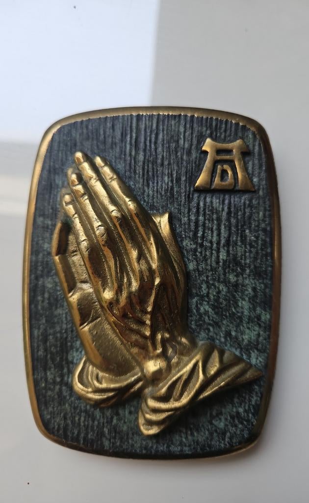 Albrecht Dürer De Biddende Handen - Messing Plaquette, Antiek en Kunst, Ophalen