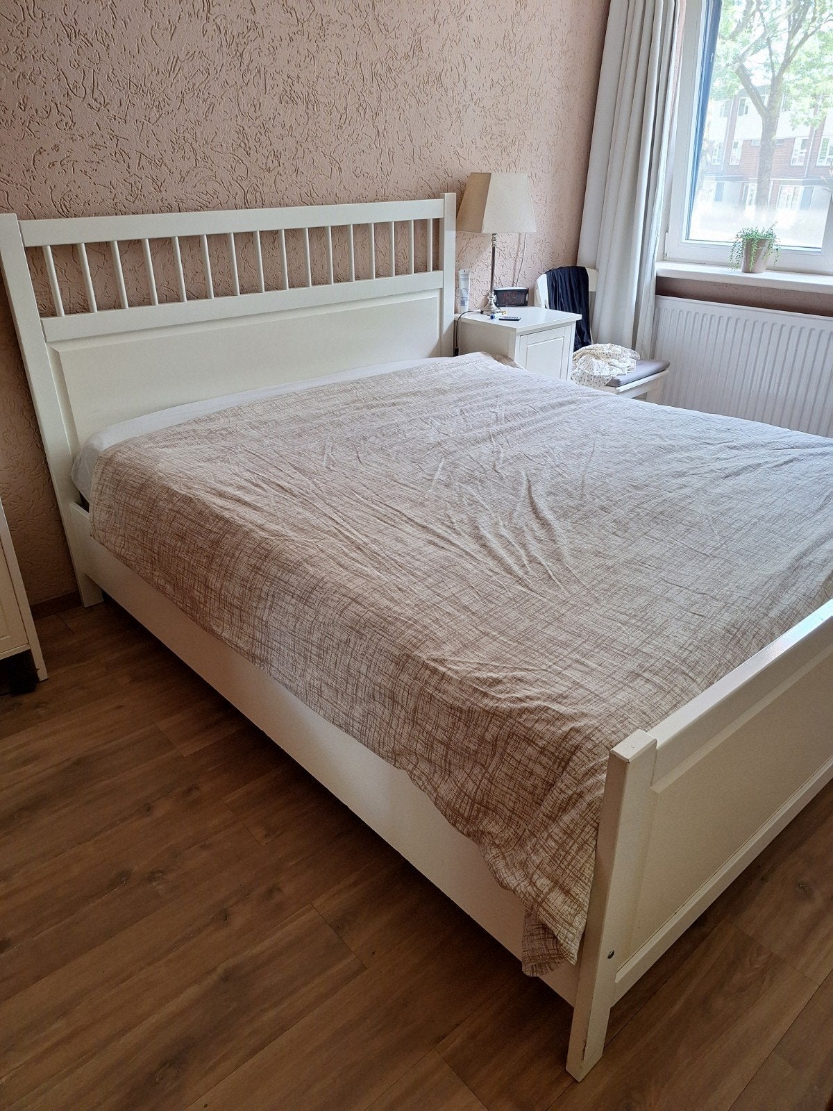 IKEA HEMNES bed 160x200 cm met lattenbodems, Huis en Inrichting, Slaapkamer | Bedden, Ophalen, Gebruikt, Wit, Tweepersoons