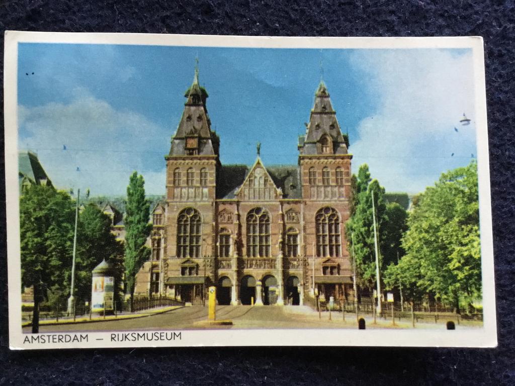 Oude ansichtkaart Rijksmuseum Amsterdam 1961, Ophalen of Verzenden, 1960 tot 1980, Gelopen, Noord-Holland