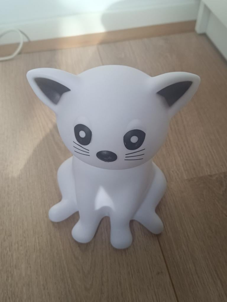 Nachtlampje kat - 8 kleuren licht, Ophalen of Verzenden, Zo goed als nieuw, Lamp