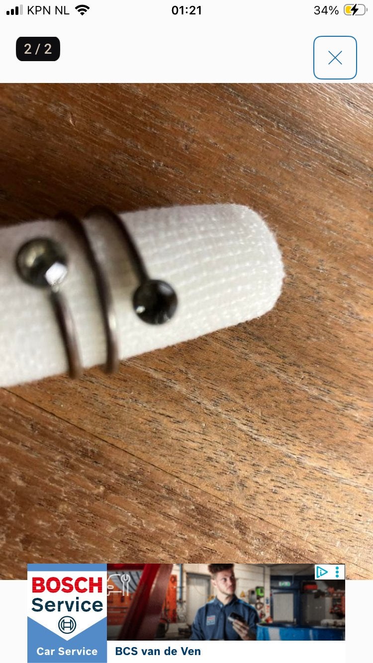 Ring met 2 steentjes, Overige materialen, Gebruikt, Overige kleuren, Ophalen of Verzenden