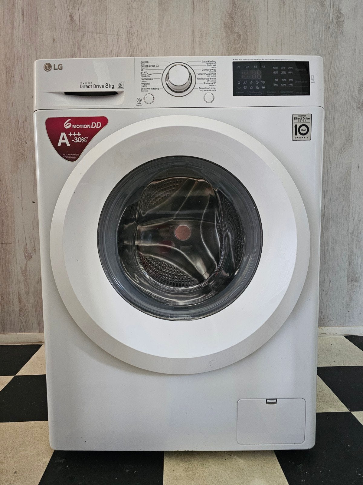 LG F4J5TN3W Wasmachine 8 kg 1400 toeren Direct Drive, Gebruikt, Ophalen of Verzenden, Voorlader, Kort programma