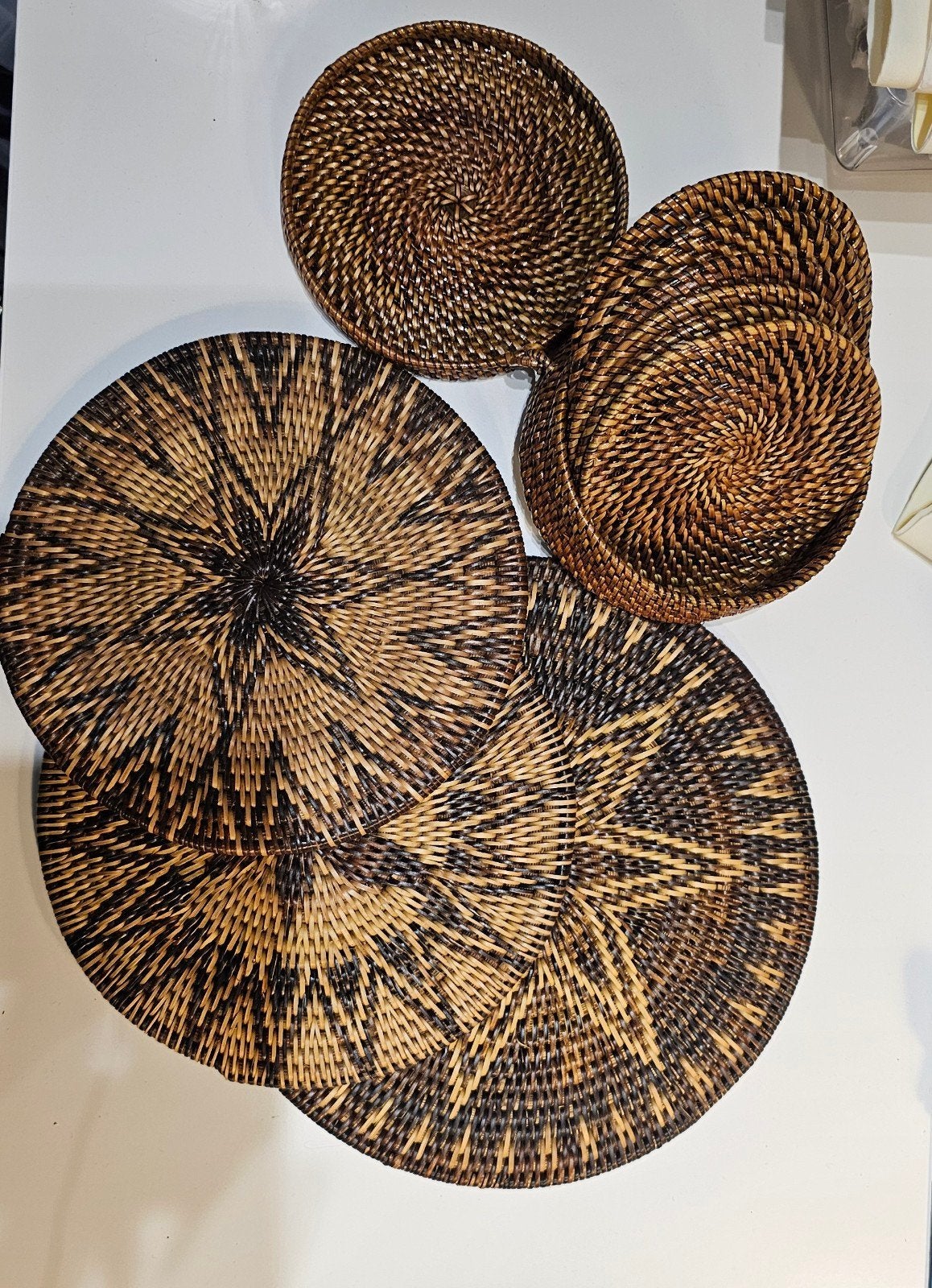 Mangyan onderzetters uit de Filipijnen, Huis en Inrichting, Woonaccessoires | Onderzetters, Ophalen, Nieuw, Bruin, Natuurlijk materiaal