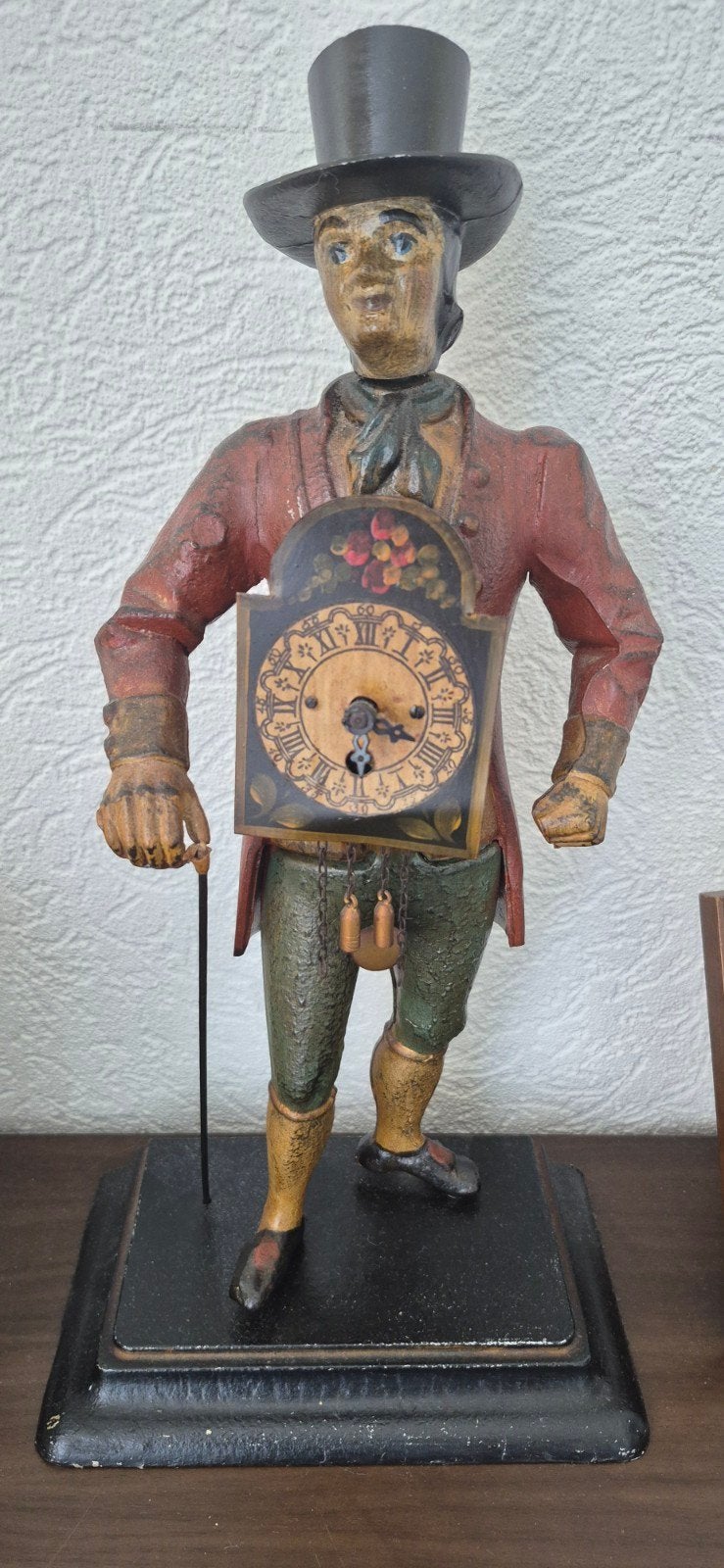 Antiek Klokje in de vorm van een Man met Hoge Hoed, Ophalen