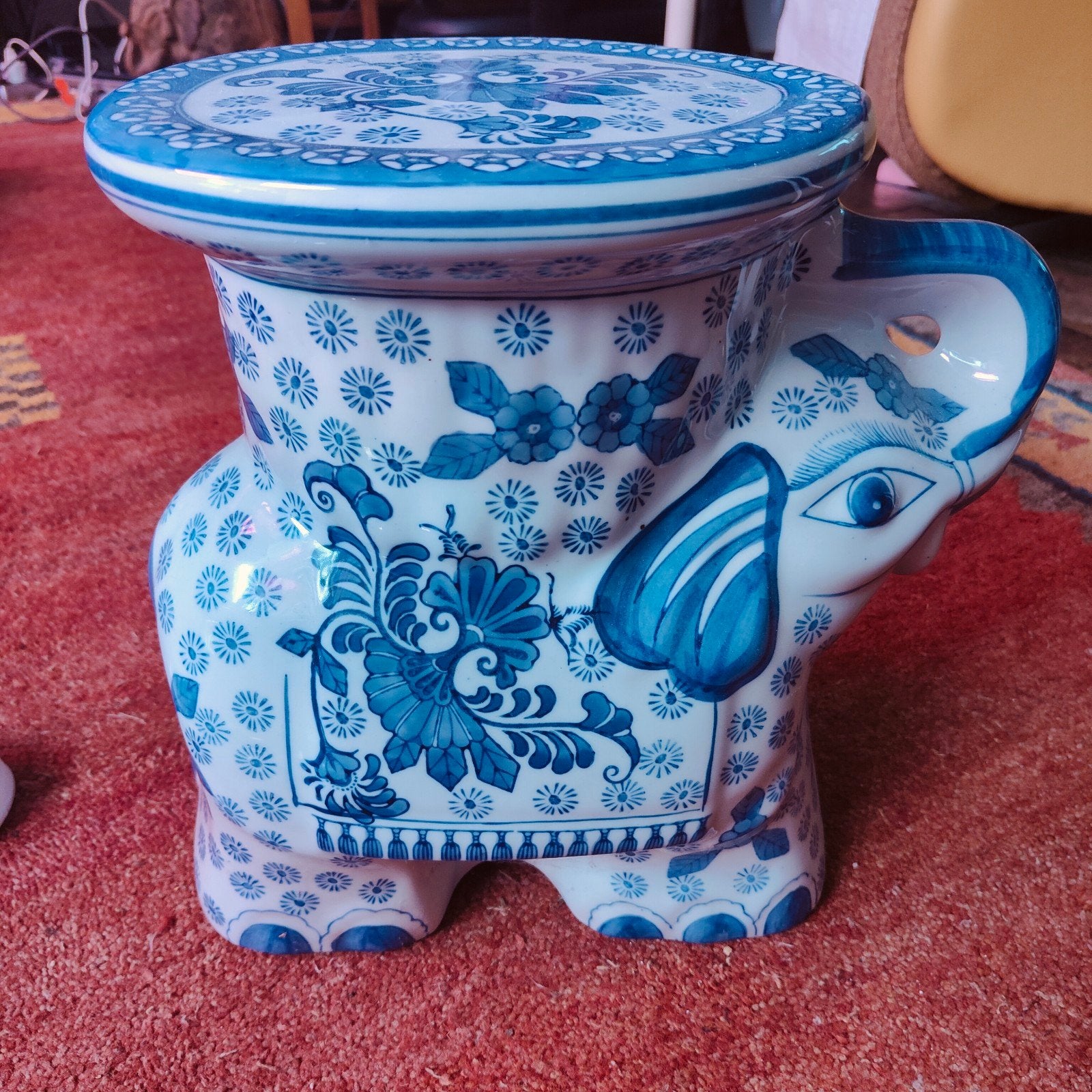 Vintage Chinoiserie Keramiek Olifanten Planten Tafeltje, Ophalen