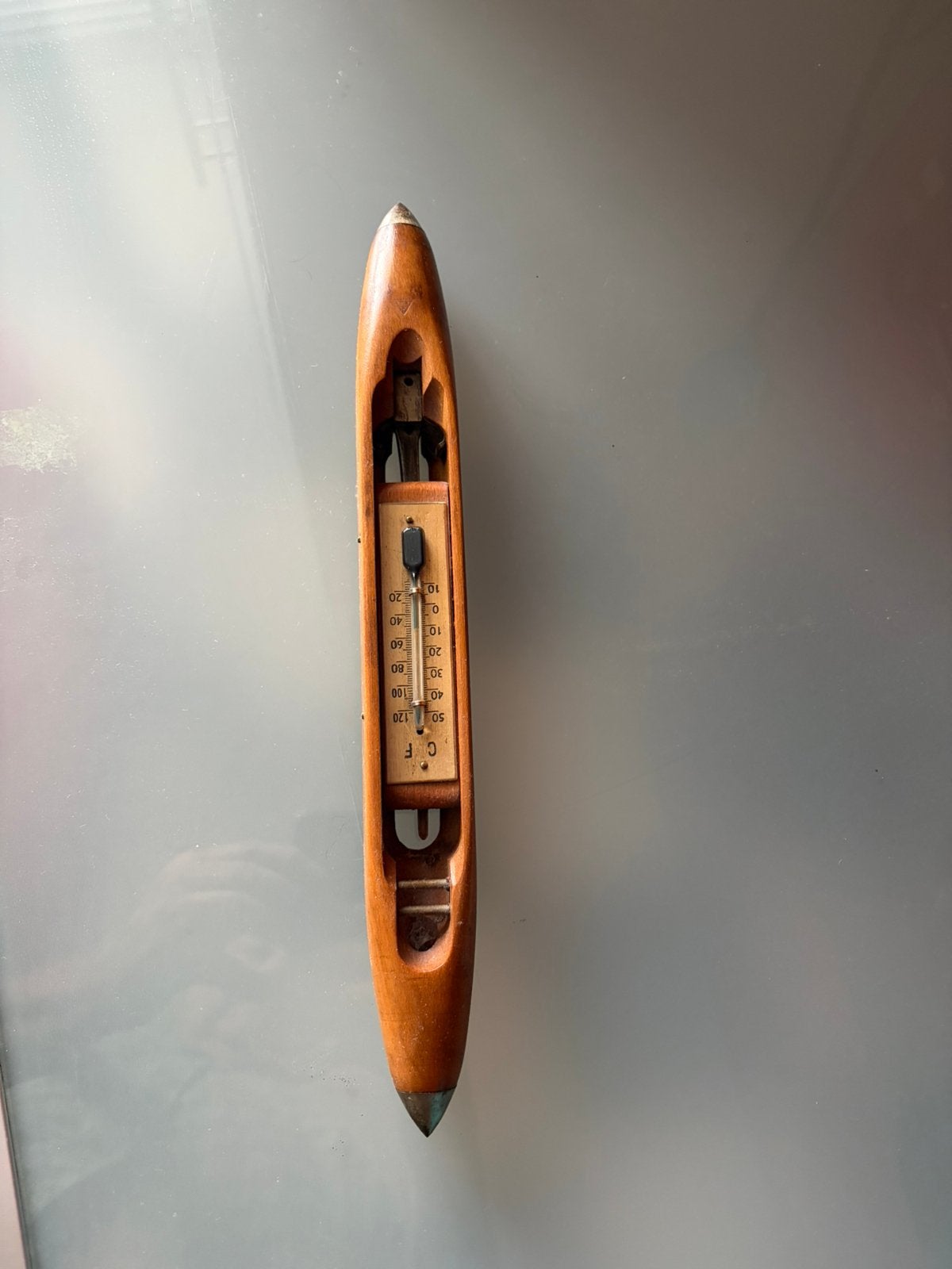 Spoel van weefgetouw met thermometer, Antiek en Kunst, Ophalen of Verzenden