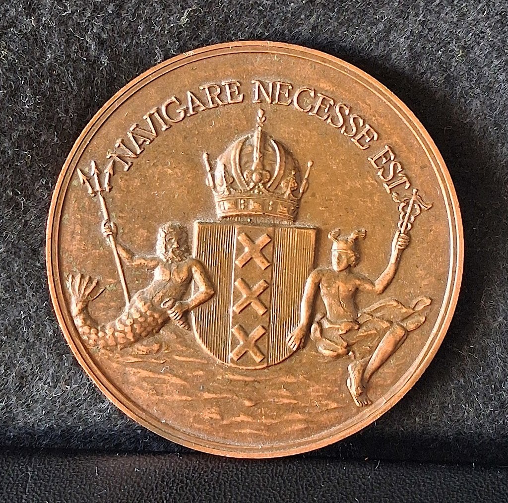 penning Nederlandse Stoomboot Maatschappij 125 jaar, Postzegels en Munten, Ophalen of Verzenden, Brons, Nederland