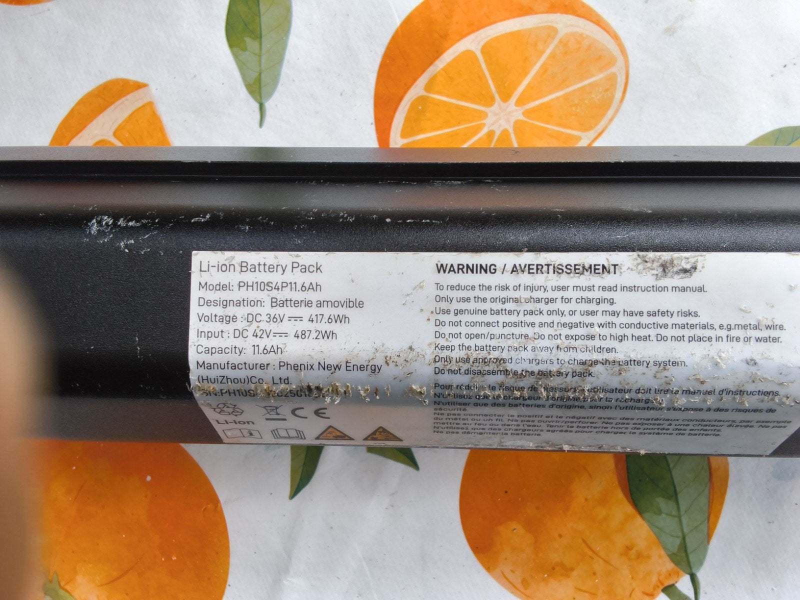 li ion batterijpak model PH1034P 11,6 AH  DC 36v zie foto's, Ophalen, Gebruikt