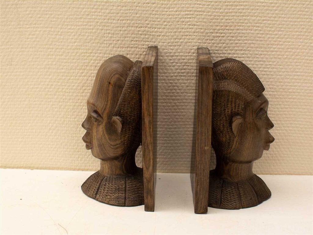 2 houten boekensteunen 30017, Ophalen of Verzenden, Gebruikt, Dier
