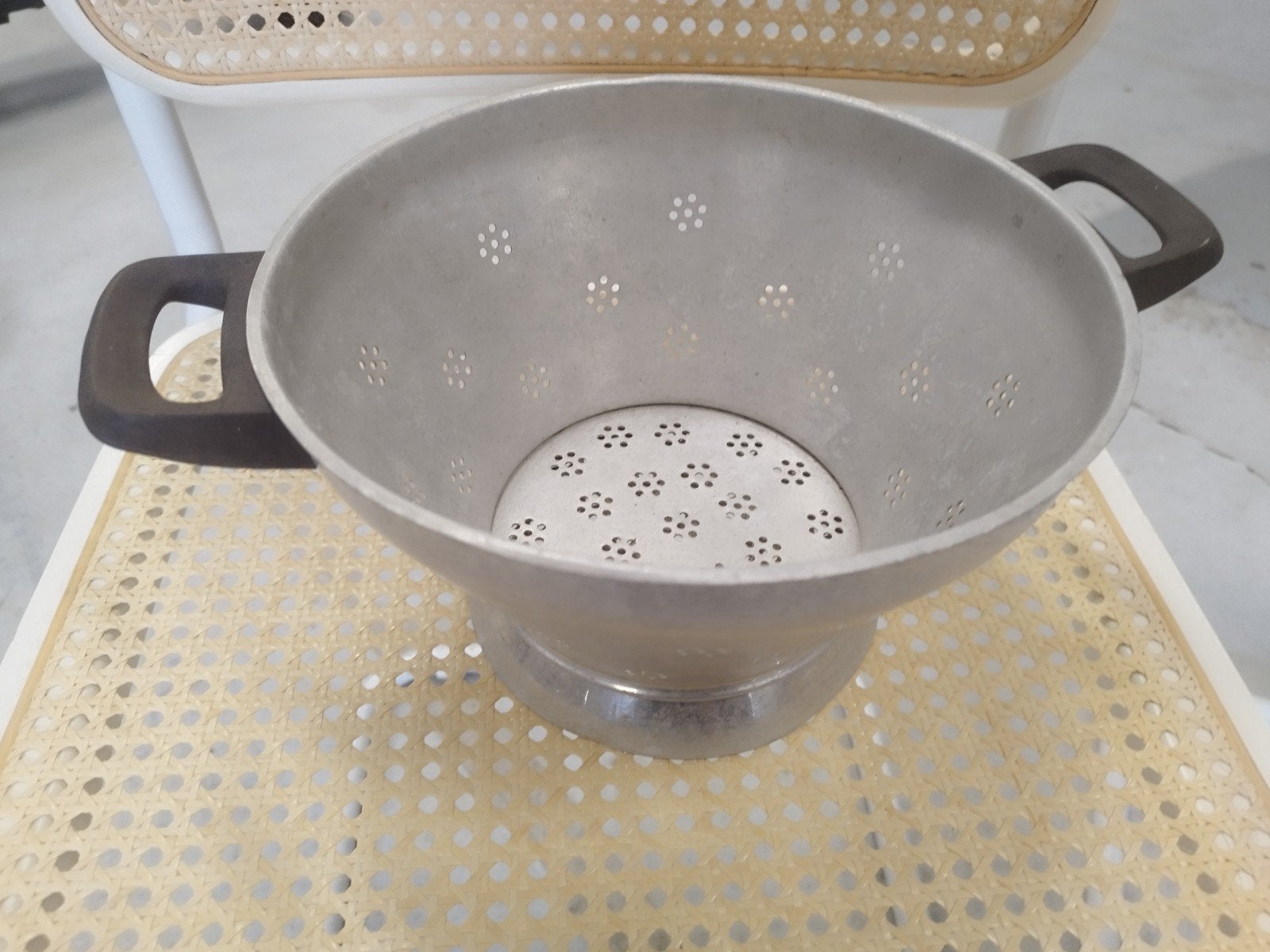 Vintage aluminium vergiet met handvatten, Ophalen of Verzenden
