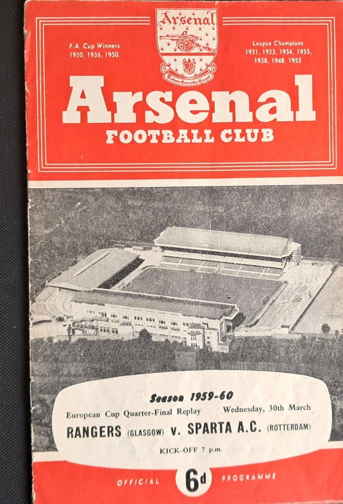 Glasgow Rangers - Sparta 1959/1960 Europa Cup I, Ophalen of Verzenden, Gebruikt, Sparta, Boek of Tijdschrift