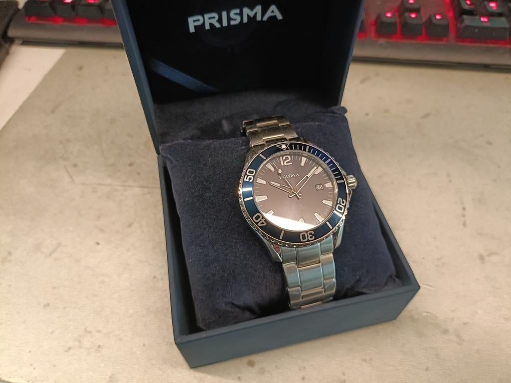 Nieuw Prisma Sapphire Horloge - Blauw - Nooit Gedragen, Overige merken, Staal, Staal, Polshorloge