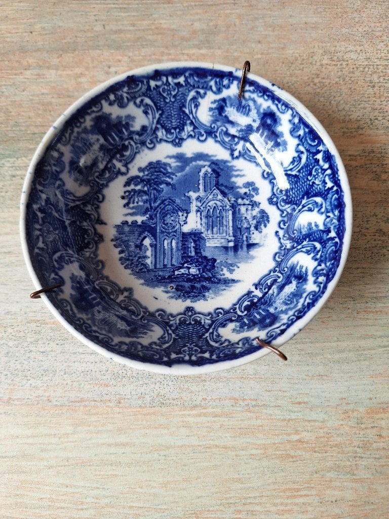 Antiek Maastrichts Wandbordje - Blauw-Wit Decor, Ophalen