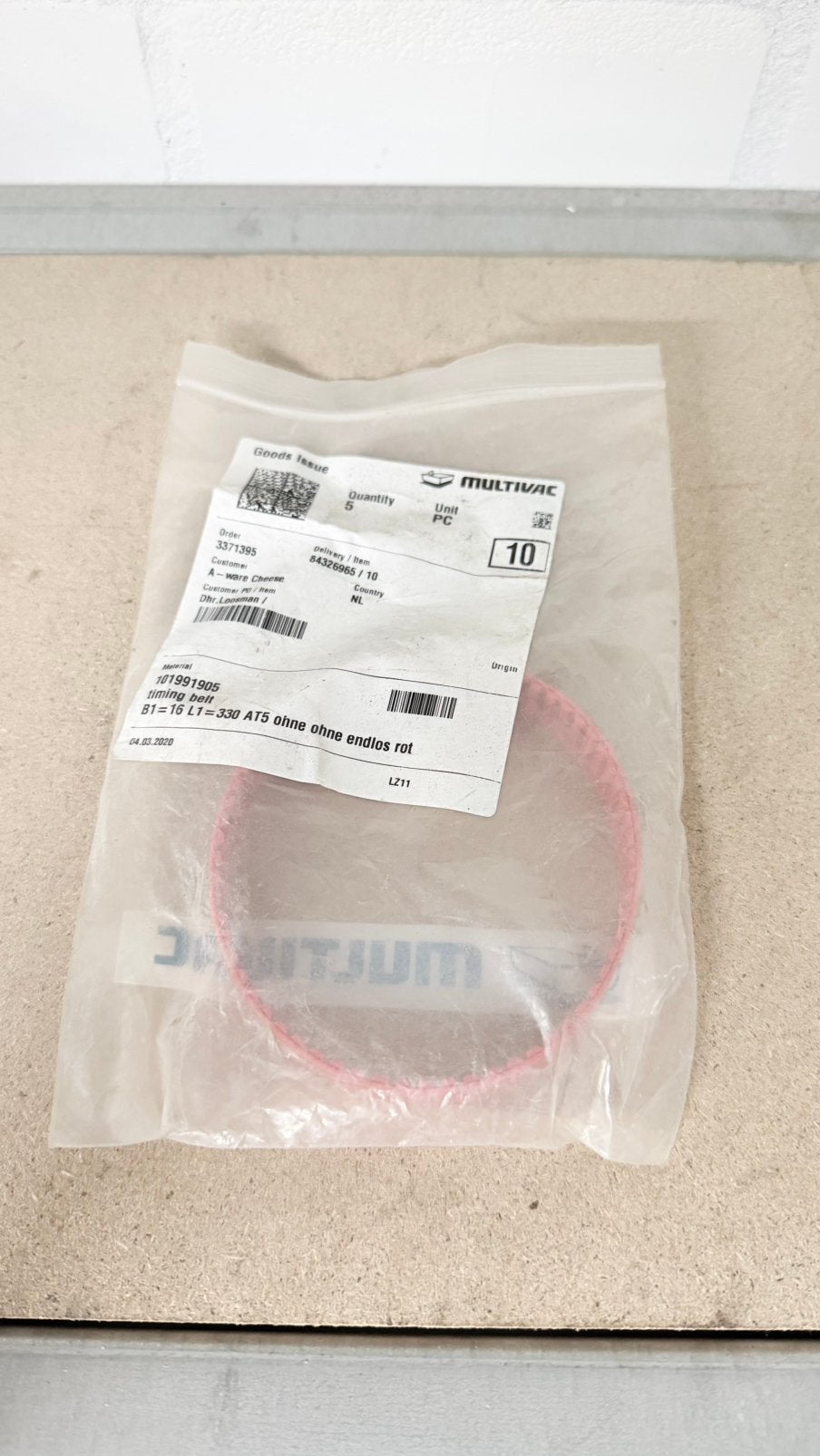 Multivac getande riem (timing belt) 101991905, Ophalen of Verzenden