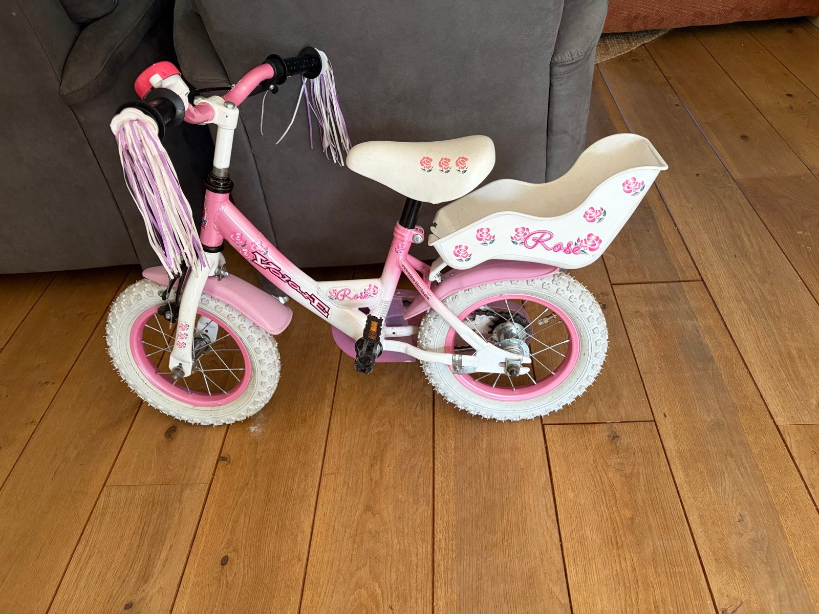 Volare Rosé Kinderfiets 12 inch - in keurige staat, Fietsen en Brommers, Fietsen | Kinderfietsjes, Ophalen, Zijwieltjes, Gebruikt