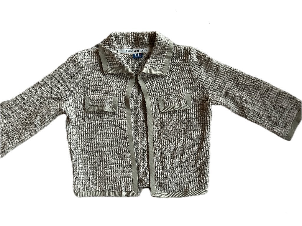Nieuwstaat designer jasje van TRUSSARDI jeans jasje maat S, Beige, Ophalen of Verzenden, Zo goed als nieuw, Jasje