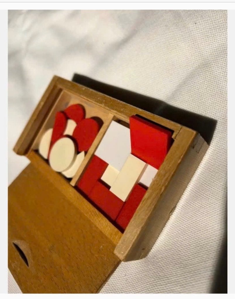 Antiek spelletje in houten kistje, Antiek en Kunst, Ophalen of Verzenden