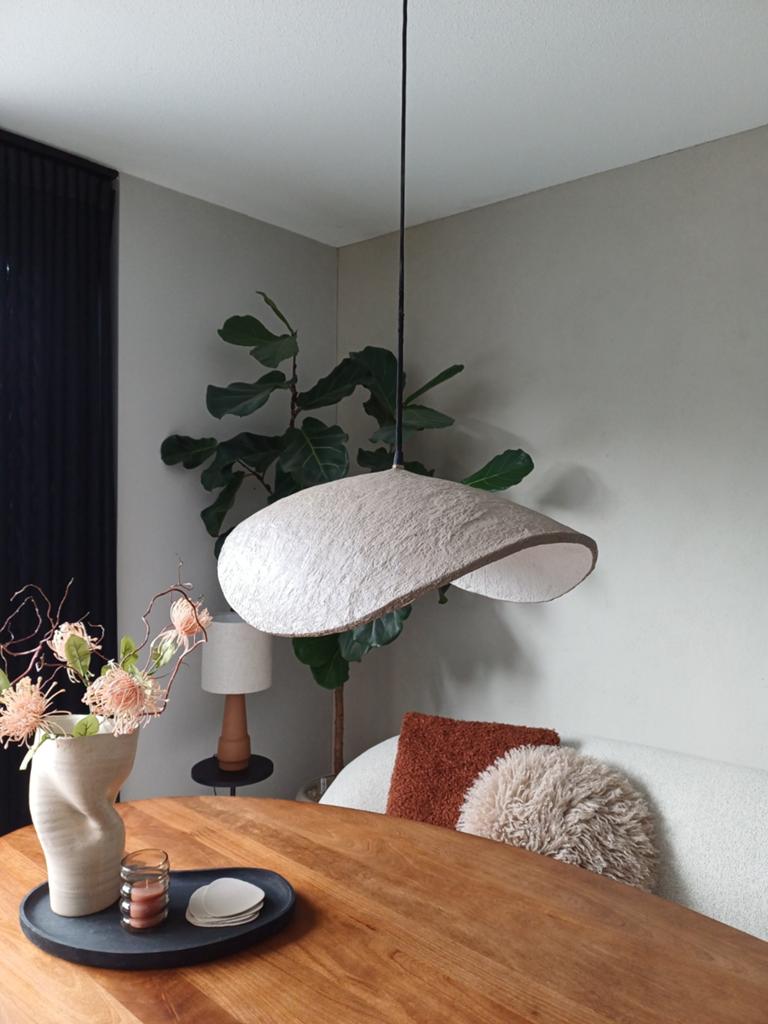 Beige japandi hanglamp Light & Living, Ophalen, Gebruikt, 50 tot 75 cm, Overige materialen