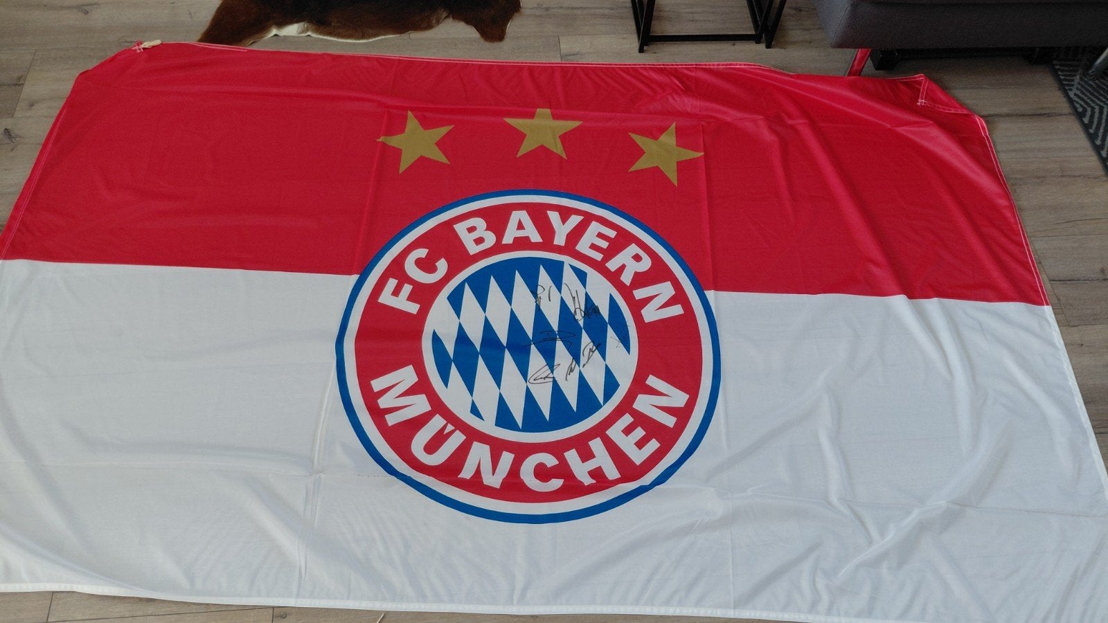 Bayern Munchen vlag met handtekeningen, Ophalen of Verzenden, Gebruikt, Buitenlandse clubs, Overige typen