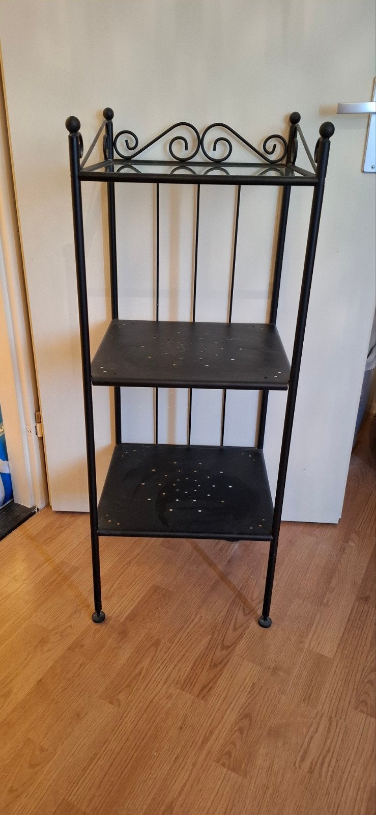 IKEA badkamerkastje zwart metaal – 3 planken, Ophalen, Gebruikt