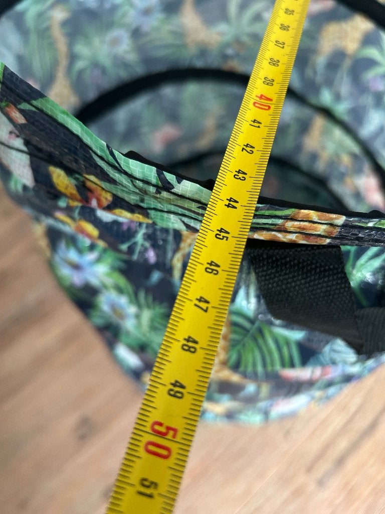 opbergton met jungleprint, Blauw, Ophalen of Verzenden, Gebruikt, Overige typen