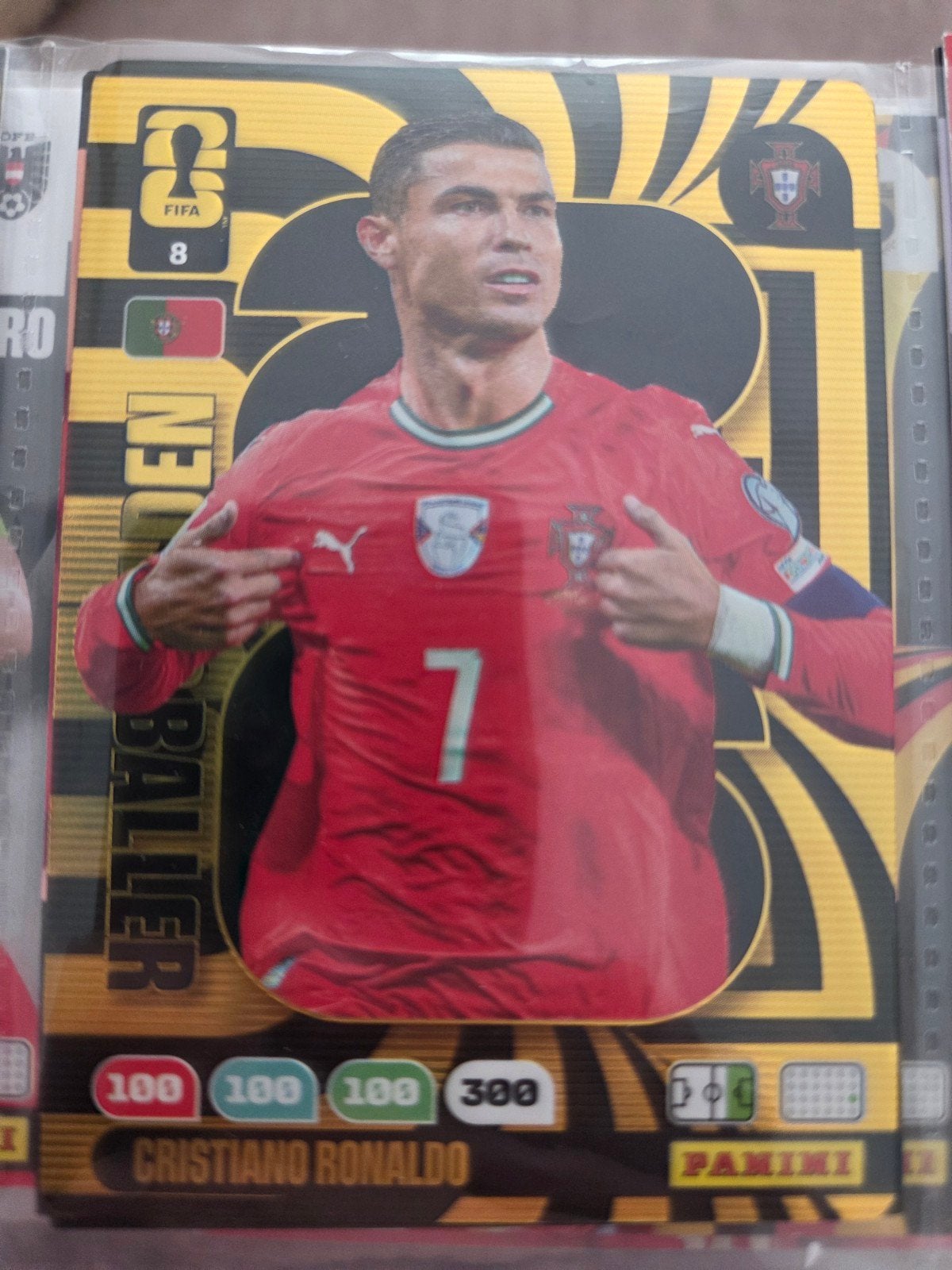 Panini Adrenalyn XL FIFA World Cup Golden Baller Ronaldo, Verzamelen, Ophalen of Verzenden, Zo goed als nieuw, Buitenlandse clubs
