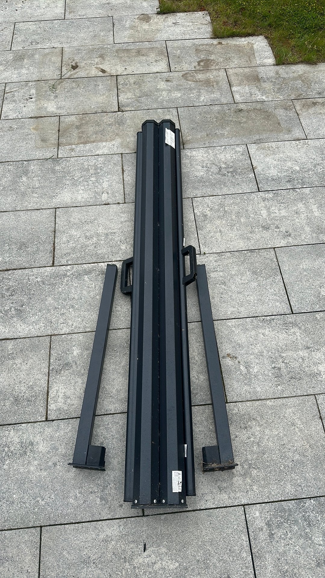 Windscherm antraciet 6 meter, 150cm hoog, Ophalen, Uittrekbaar, Gebruikt