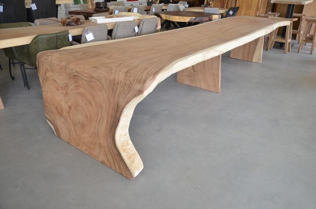 Suar watervaltafel 500 cm, Verzenden, 200 cm of meer, Rechthoekig, Teakhout