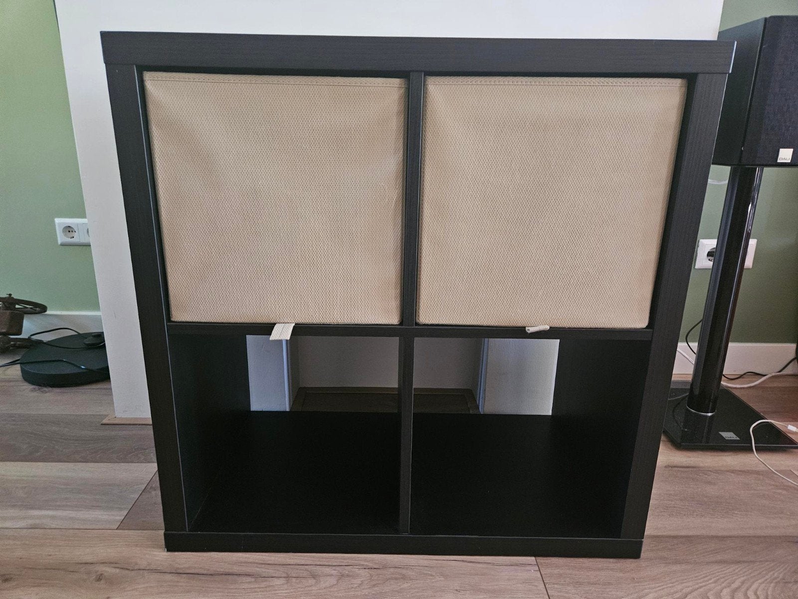 Ikea Kallax 4-vaks kast zwart, Huis en Inrichting, Kasten | Overige, Ophalen, Gebruikt
