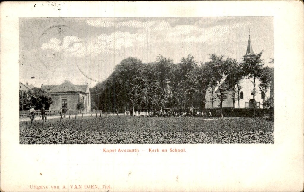 Kapel-Avezaath - Kerk - School, Verzamelen, Ophalen of Verzenden, Voor 1920, Gelopen, Gelderland