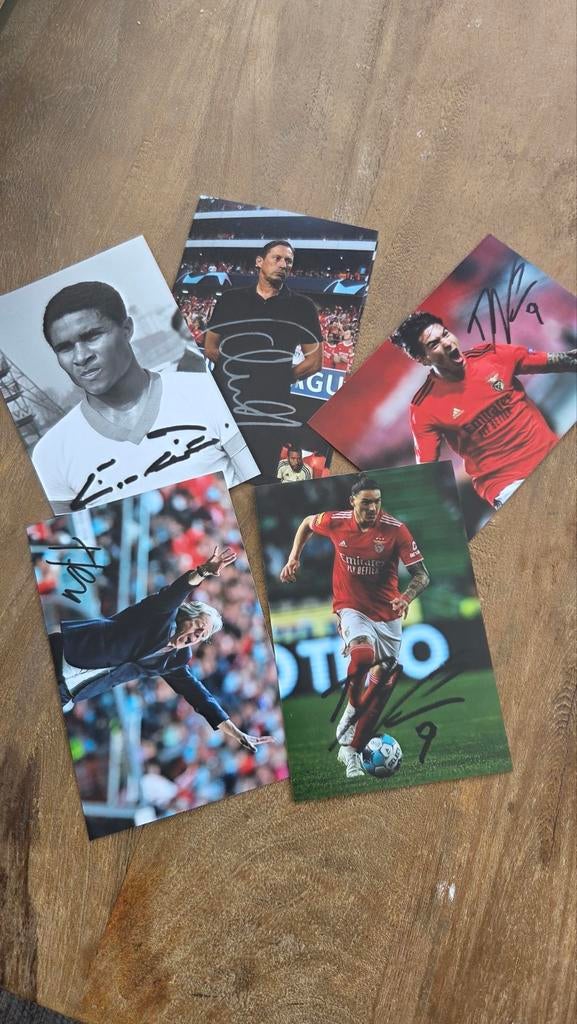 5x Benfica + handtekeningen - Euesebio etc, Ophalen of Verzenden, Nieuw, Buitenlandse clubs, Poster, Plaatje of Sticker