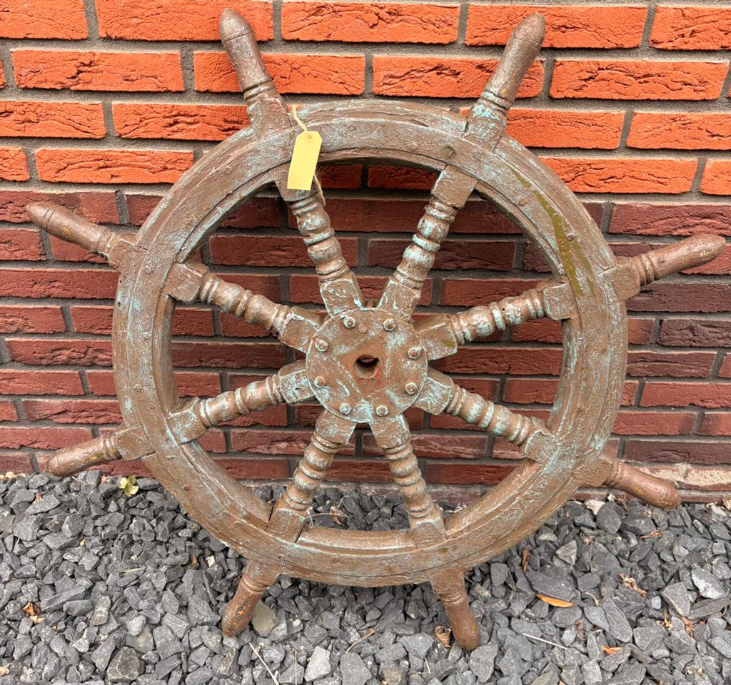 Decoratief scheepsroer - Houten stuurwiel 88 cm, Watersport en Boten, Ophalen
