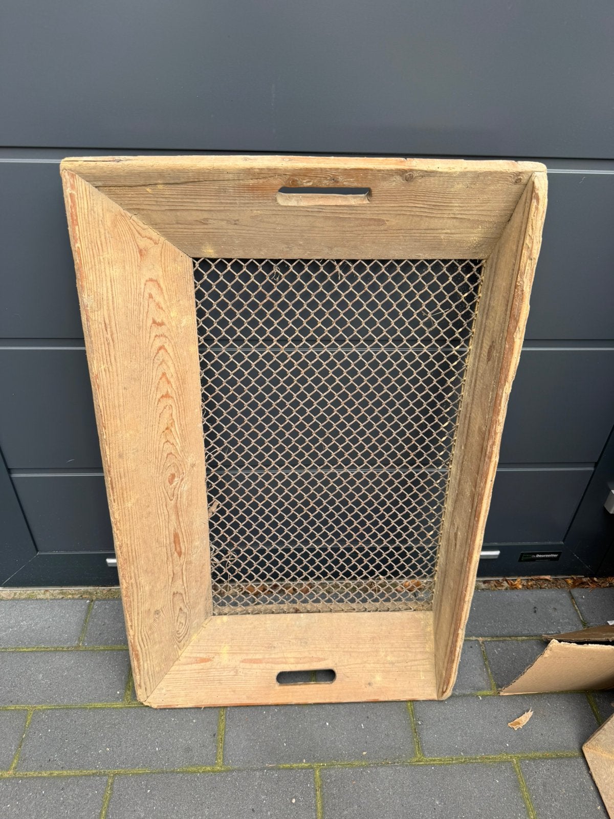 Brocante Houten Zeef met Metalen Gaas (48x78 cm), Ophalen of Verzenden