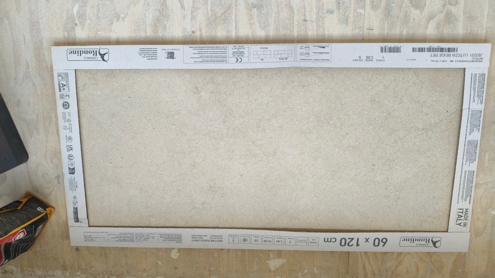 Rondine Lutecia Beige Mat Vloertegels 60x120 cm, Ophalen, 60 cm of meer, Nieuw, Minder dan 5 m²