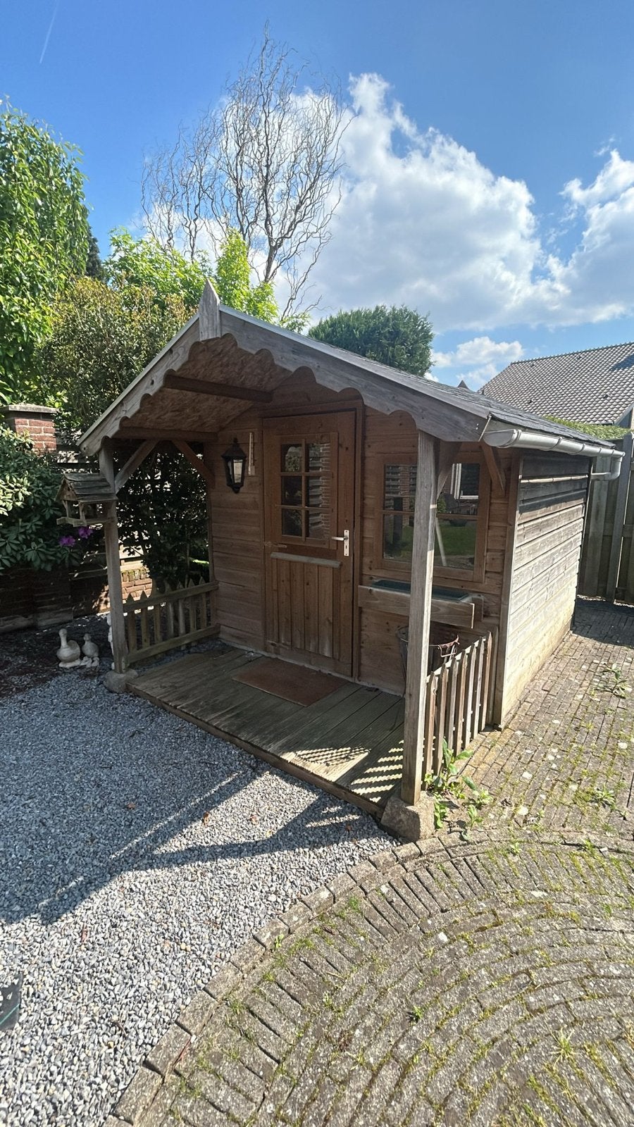 Houten Tuinhuisje met Veranda en Opbergruimte, Tuin en Terras, Ophalen, Gebruikt, Hout, Overige typen