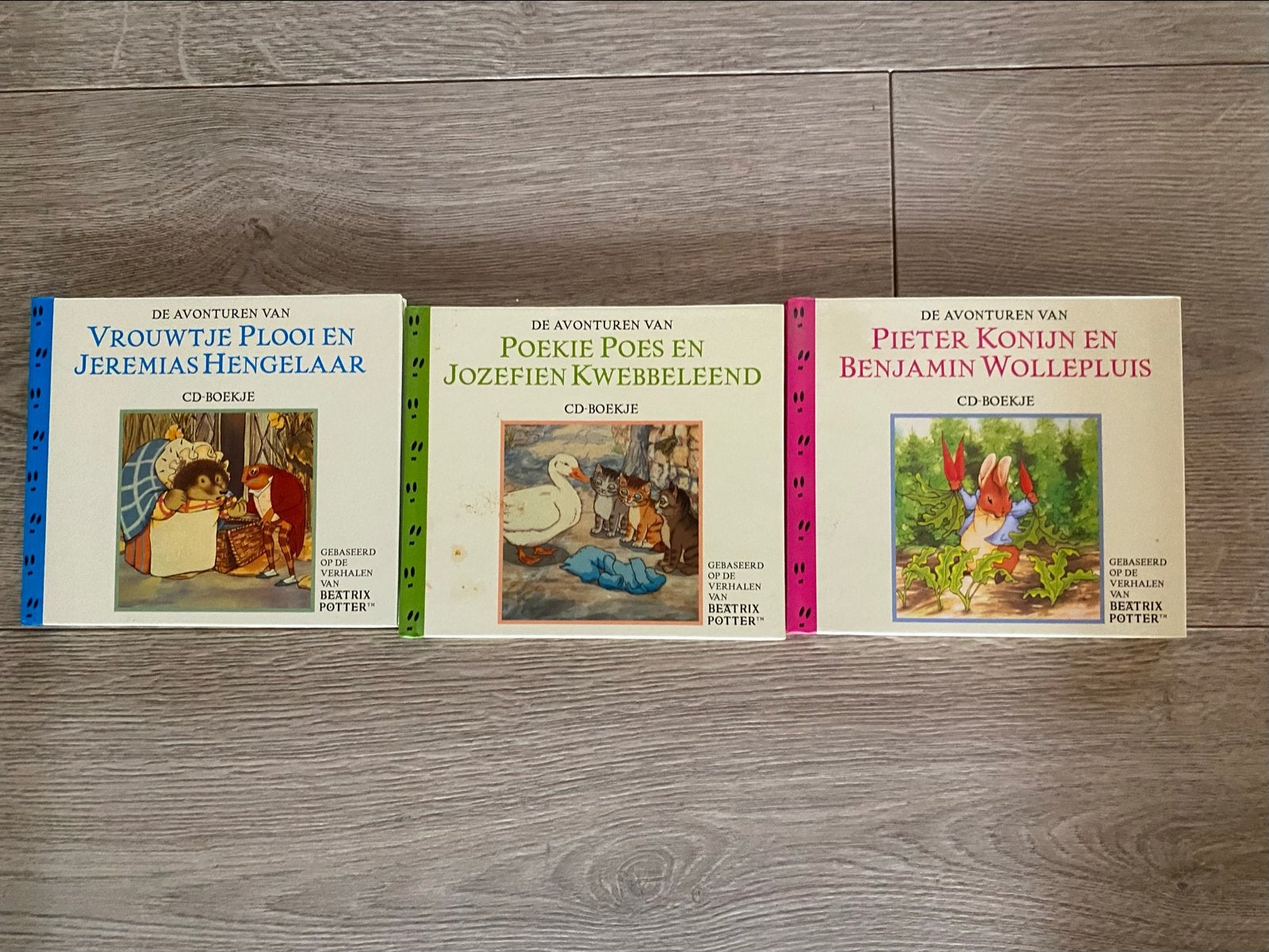 Beatrix Potter CD-boekjes: Pieter Konijn, Vrouwtje Plooi, Po, Gebruikt, Ophalen of Verzenden, 3 tot 5 jaar, Album